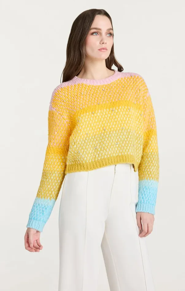 Women Sweaters and Knits Cinq Sept Caspar Pullover Rainbow Multi