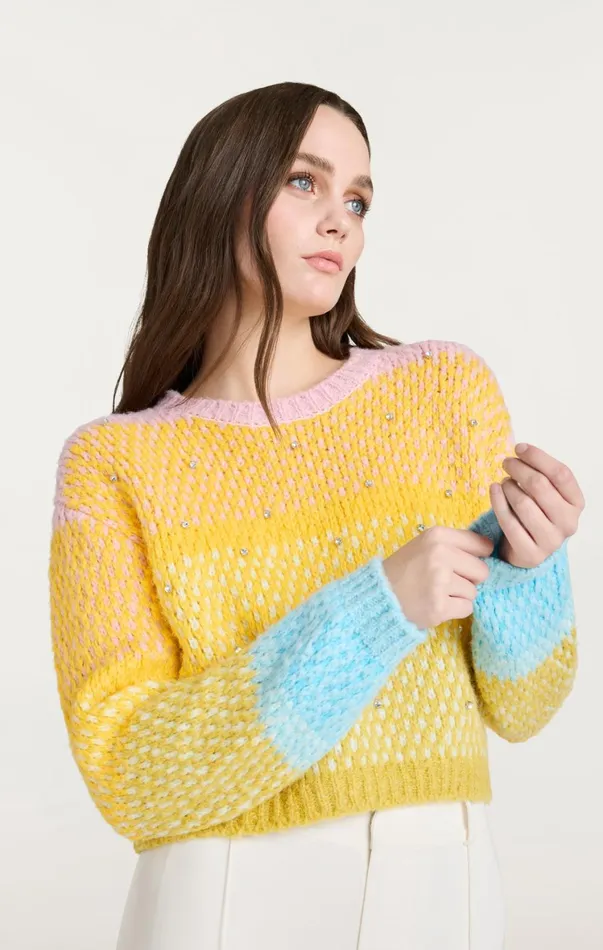 Women Sweaters and Knits Cinq Sept Caspar Pullover Rainbow Multi