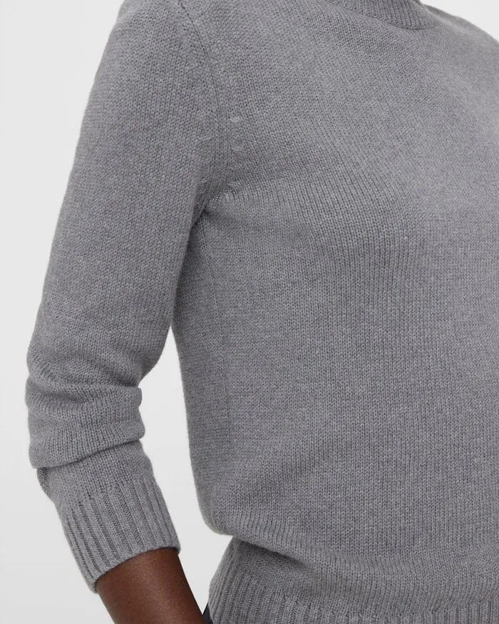 Women Sweaters Cardigans Theory Shrunken Crewneck Sweater In CottonCashmere Husky