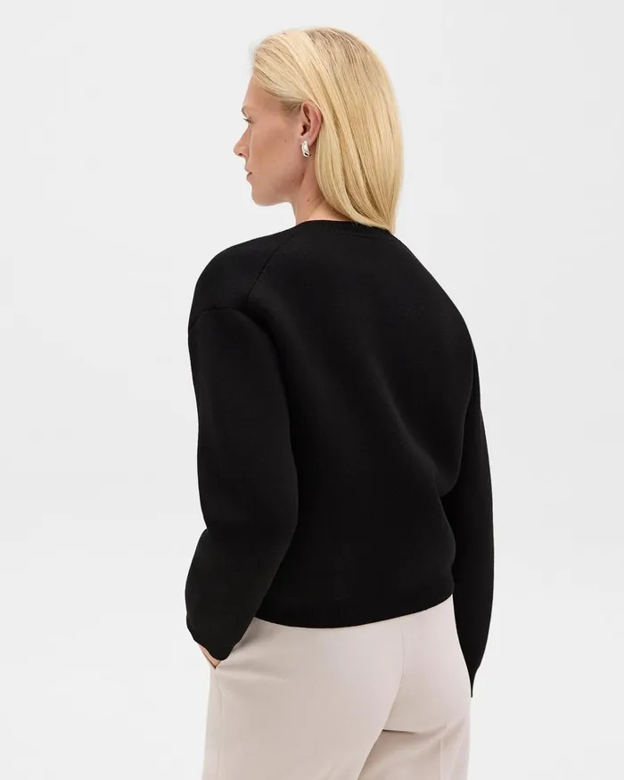 Women Sweaters Cardigans Theory Structured Cardigan In Cotton Black