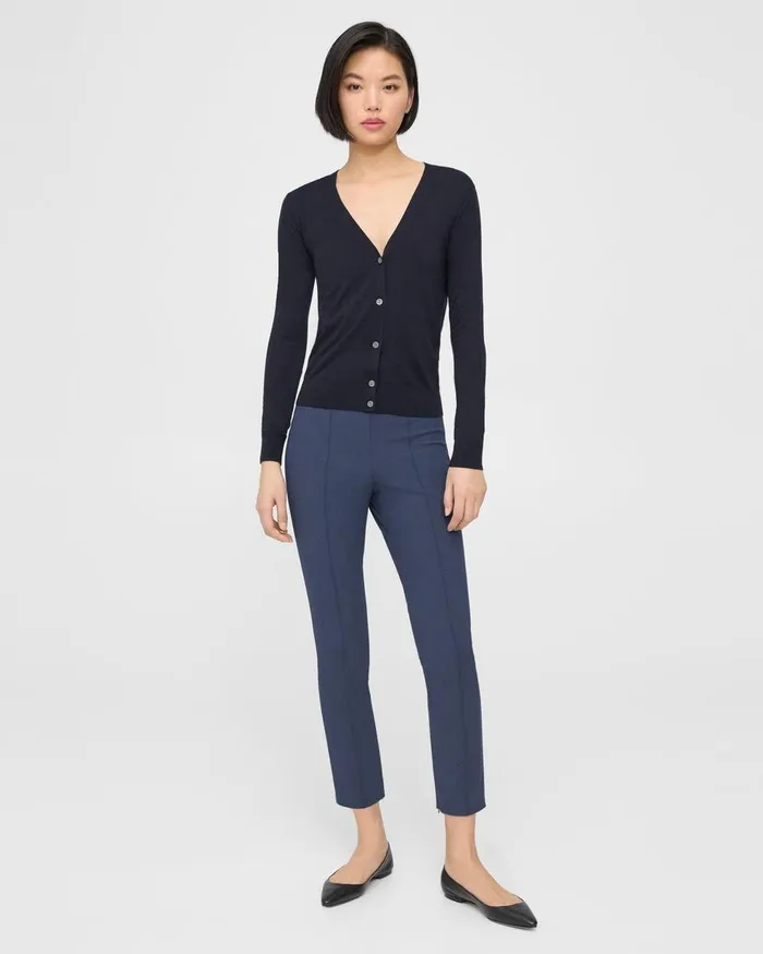 Women Sweaters Cardigans Theory VNeck Cardigan In Regal Wool Deep Navy