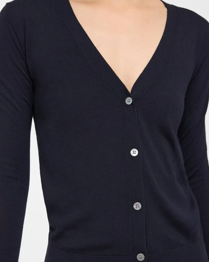 Women Sweaters Cardigans Theory VNeck Cardigan In Regal Wool Deep Navy