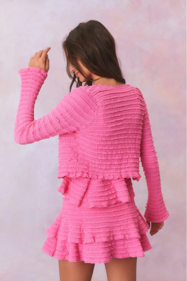 Women Sweaters LoveShackFancy Celosia Cotton Gauze Flared Cardigan Lovestruck Pink Women Sweaters LoveShackFancy Celosia Cotton Gauze Flared Cardigan Lovestruck Pink