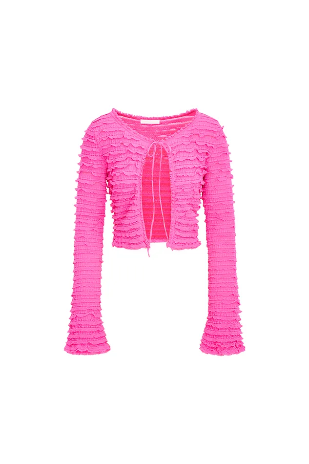 Women Sweaters LoveShackFancy Celosia Cotton Gauze Flared Cardigan Lovestruck Pink Women Sweaters LoveShackFancy Celosia Cotton Gauze Flared Cardigan Lovestruck Pink