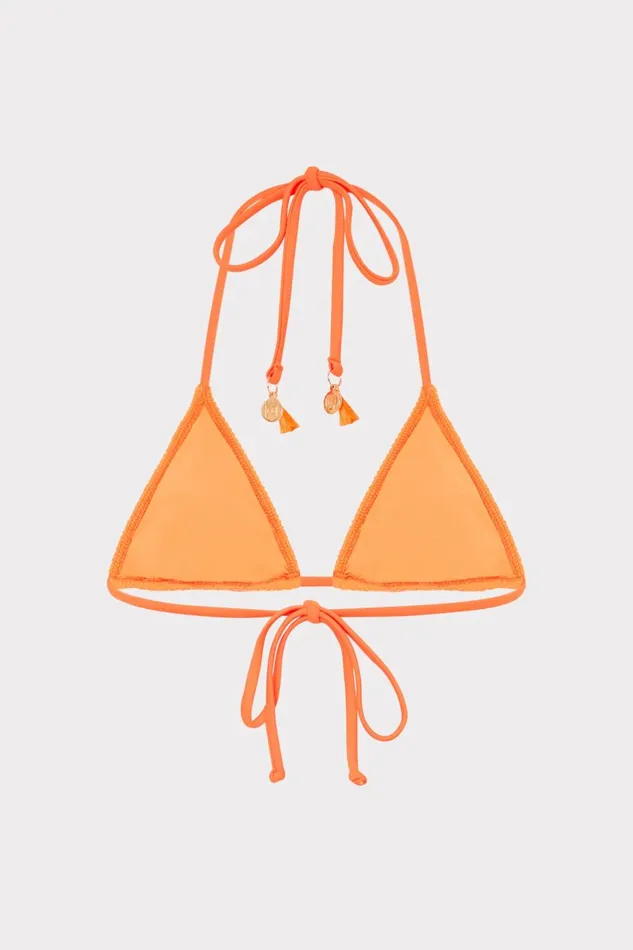 Women Swim and Coverups Milly Lori Textured Triangle Bikini Top Neon Orange Women Swim and Coverups Milly Lori Textured Triangle Bikini Top Neon Orange