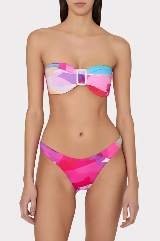 Women Swim and Coverups Milly Margot Rainbow Waterfall Bikini Bottom Multi