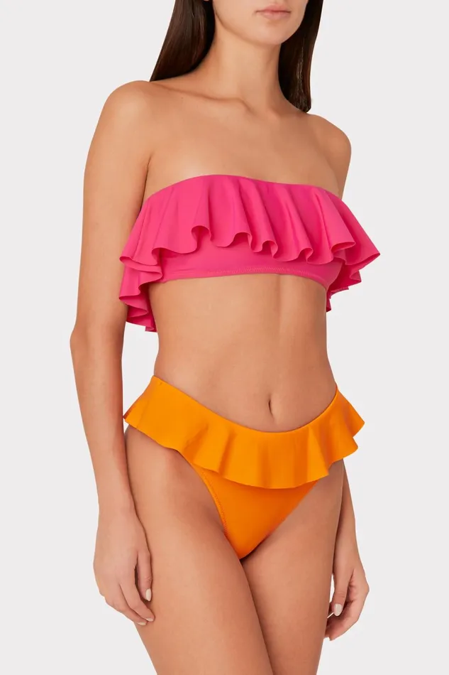Women Swim and Coverups Milly Solid Michelle Ruffle Bikini Bottom Orangina Women Swim and Coverups Milly Solid Michelle Ruffle Bikini Bottom Orangina
