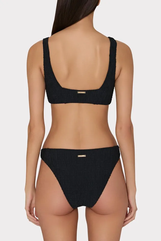 Women Swim and Coverups Milly Square Neck Bikini Top With Smocking Black Women Swim and Coverups Milly Square Neck Bikini Top With Smocking Black