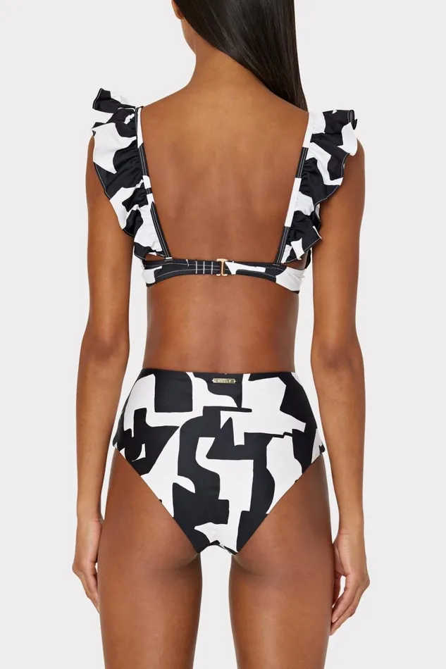 Women Swim and Coverups Milly Tie Bikini Bottom Blackecru