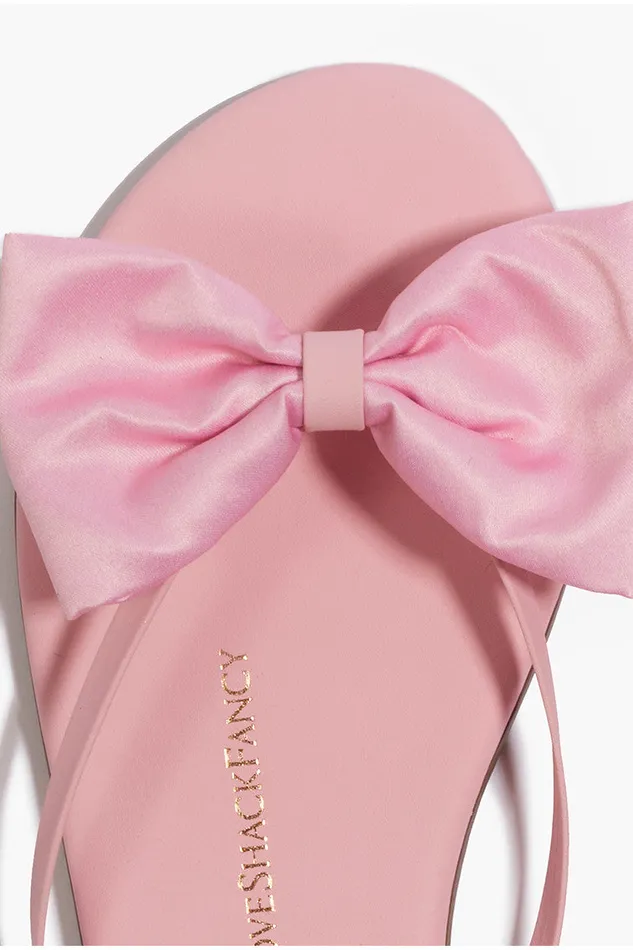 Women Swim LoveShackFancy Tkees Oversized Bow Sandals Pink