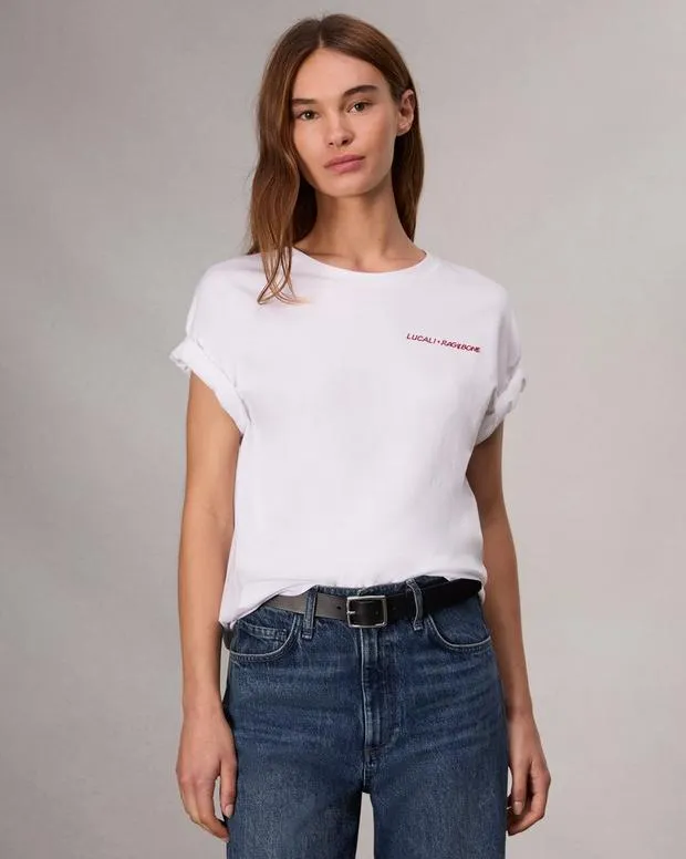 Women TShirts Rag and Bone Lucali Mica Tee White