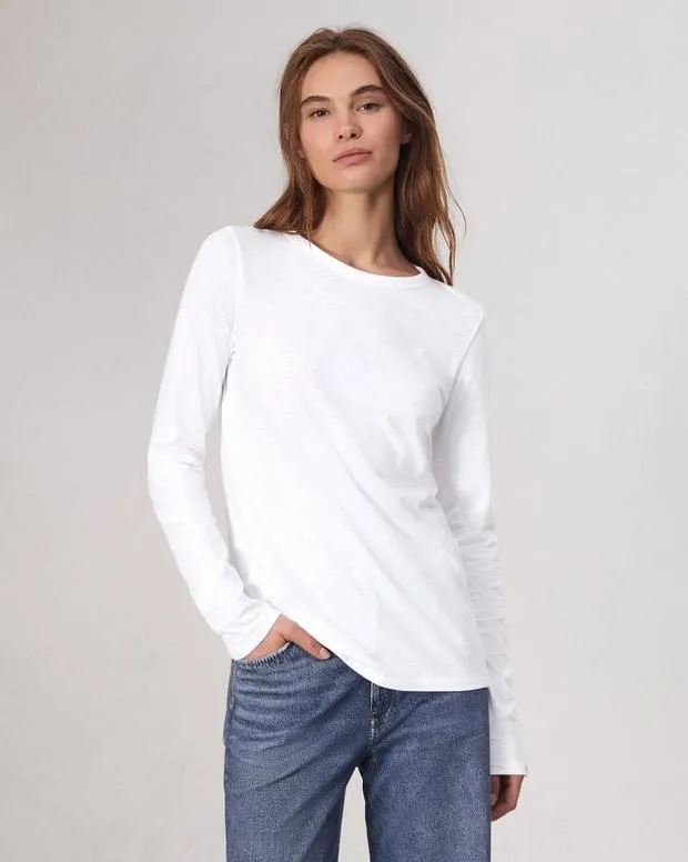 Women TShirts Rag and Bone The Slub Long Sleeve Bright White