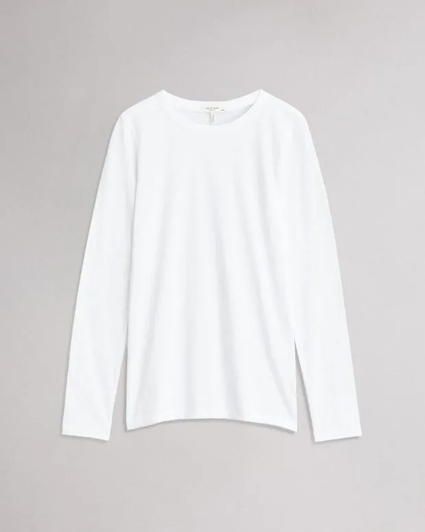Women TShirts Rag and Bone The Slub Long Sleeve Bright White