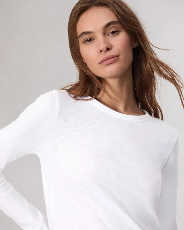 Women TShirts Rag and Bone The Slub Long Sleeve Bright White