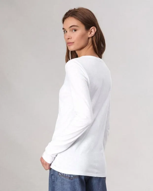 Women TShirts Rag and Bone The Slub Long Sleeve Bright White