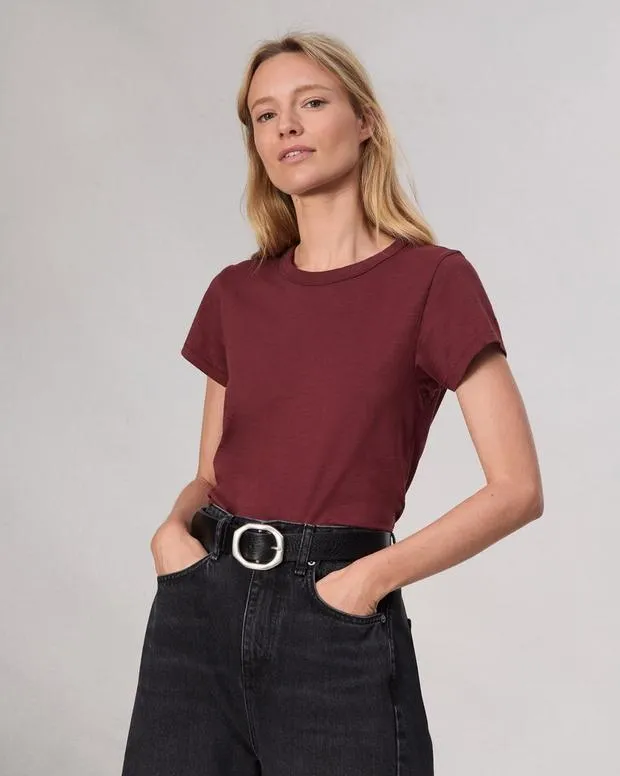 Women TShirts Rag and Bone The Slub Tee Burgundy
