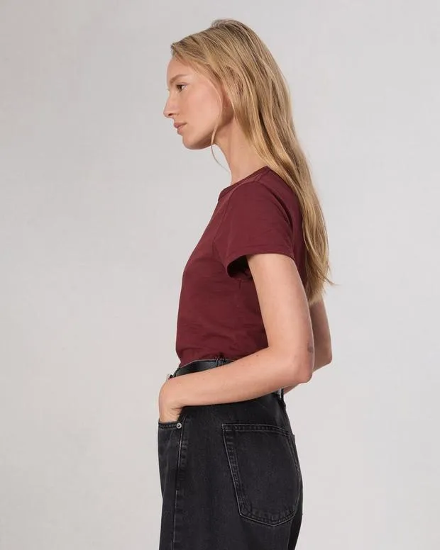 Women TShirts Rag and Bone The Slub Tee Burgundy