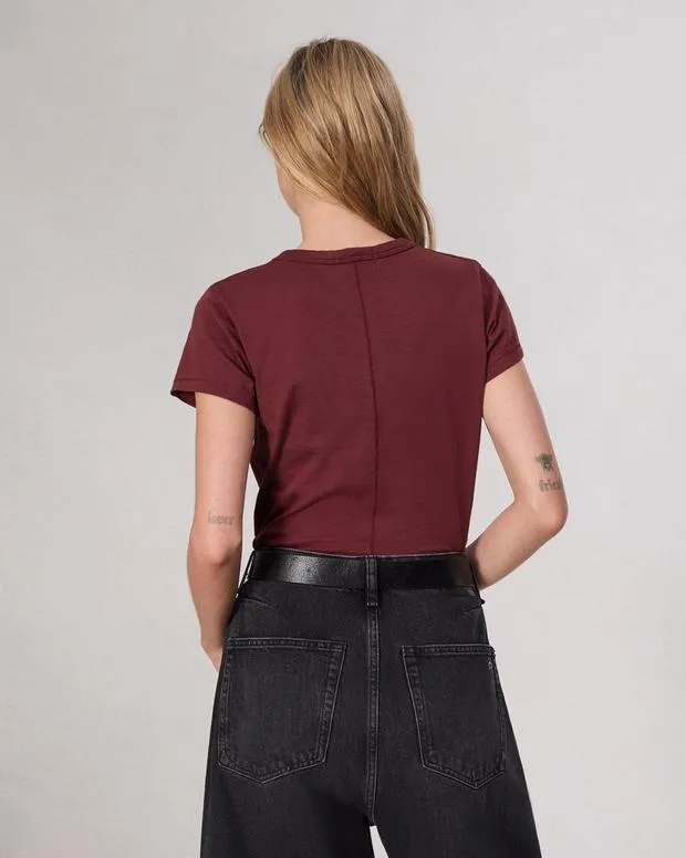 Women TShirts Rag and Bone The Slub Tee Burgundy