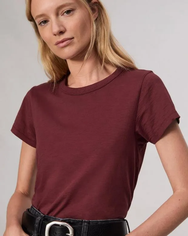 Women TShirts Rag and Bone The Slub Tee Burgundy