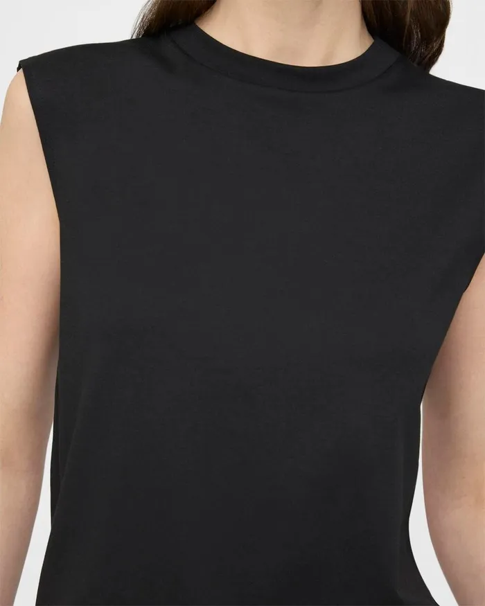 Women TShirts Tank Tops Theory Perfect CutOff Tee In Cotton Jersey Black