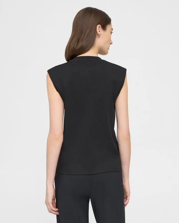 Women TShirts Tank Tops Theory Perfect CutOff Tee In Cotton Jersey Black