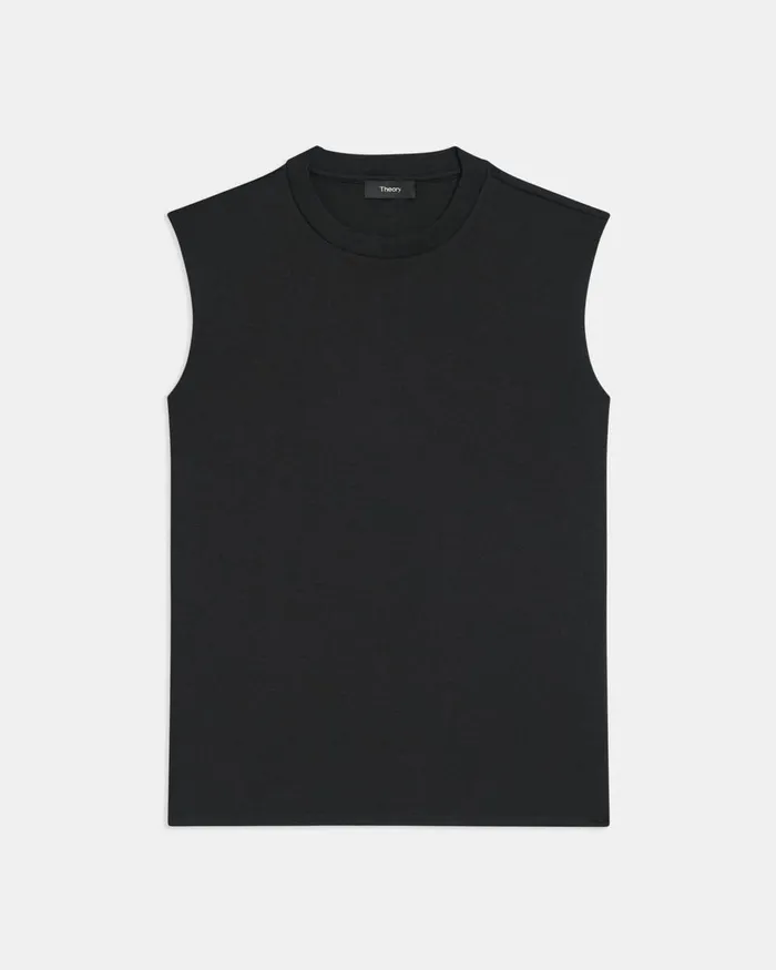 Women TShirts Tank Tops Theory Perfect CutOff Tee In Cotton Jersey Black