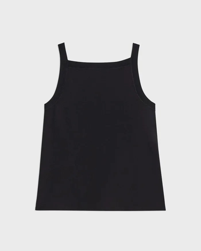 Women TShirts Tank Tops Theory Square Neck Tank In Interlock Knit Black
