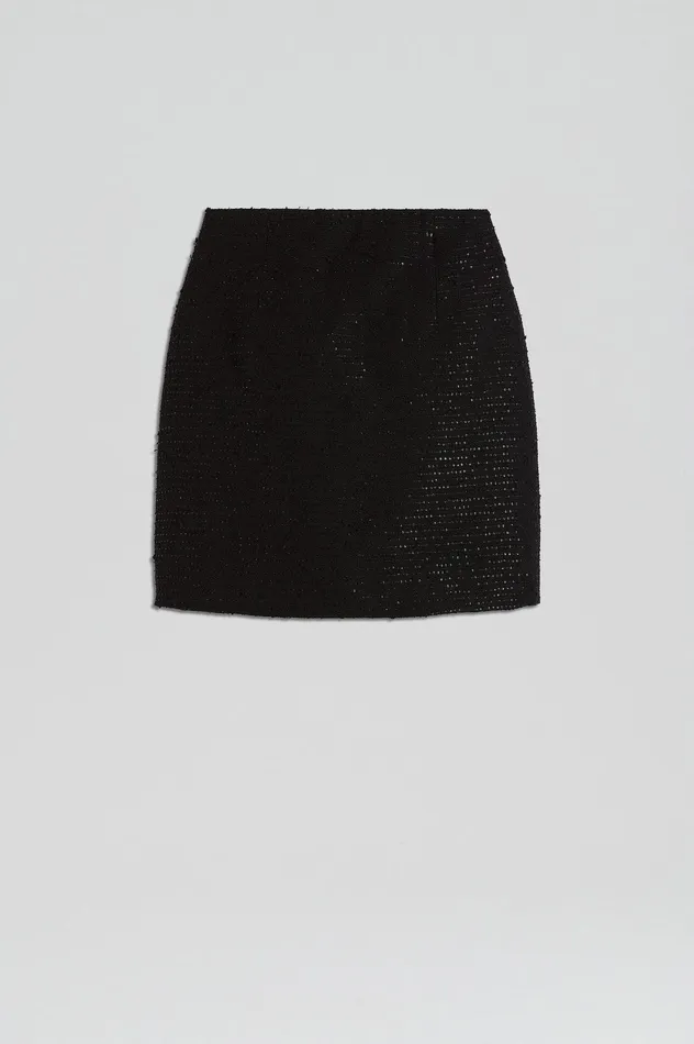 Women TAILORED SEQUIN MINI SKIRT BLACK Skirts Scanlan Theodore Women TAILORED SEQUIN MINI SKIRT BLACK Skirts Scanlan Theodore