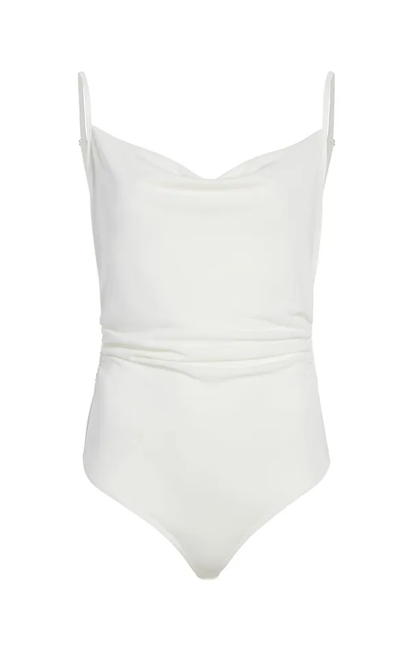Women Tank Tops and Camisoles Cinq Sept Marta Bodysuit Ivory