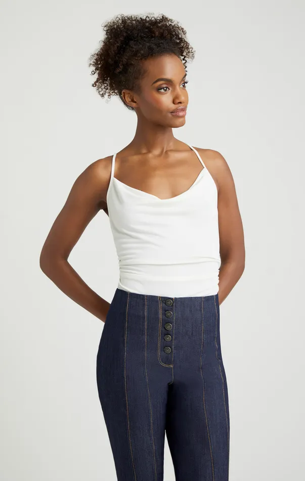Women Tank Tops and Camisoles Cinq Sept Marta Bodysuit Ivory