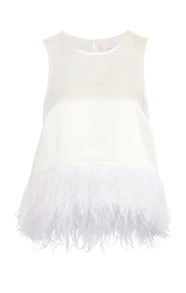 Women Tank Tops and Camisoles Cinq Sept Smooth Satin Charisse Top Ivory