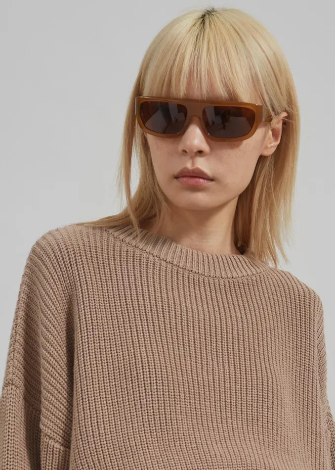 Women Teague Cropped Sweater 8211 Beige The Frankie Shop Knitwear