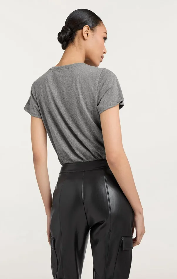 Women Tees and Pullovers Cinq Sept Bonjour Y039all Tee Heather Greyblack