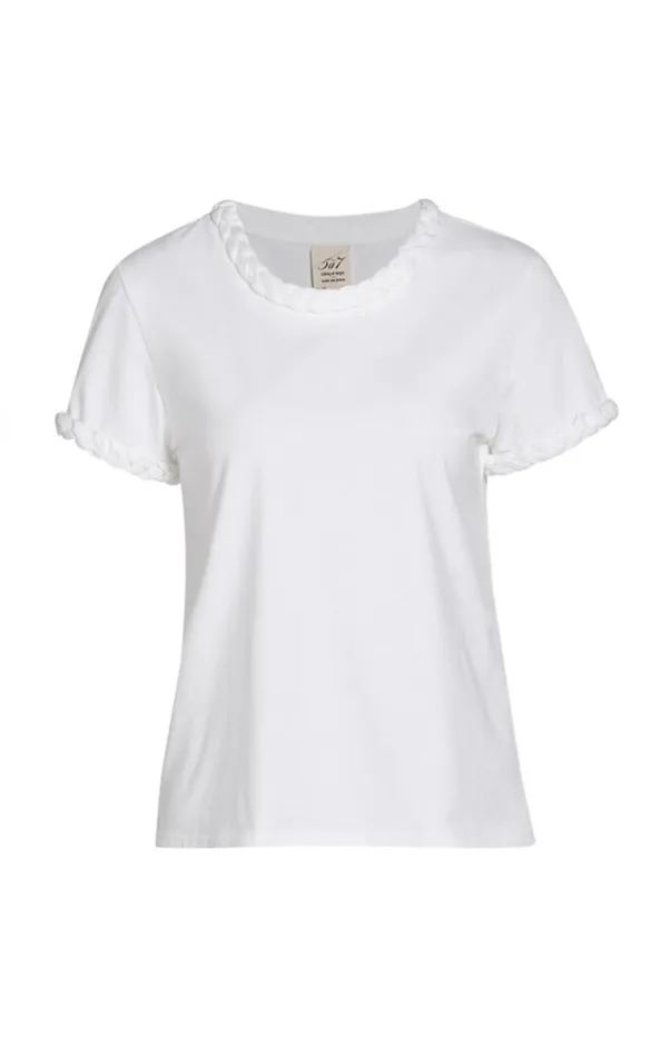 Women Tees and Pullovers Cinq Sept Braided Tee White