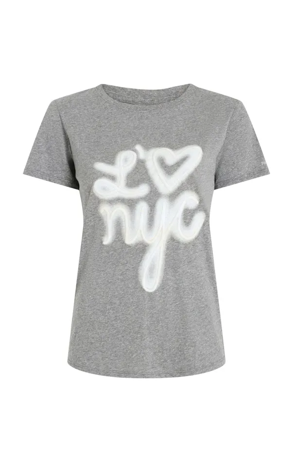 Women Tees and Pullovers Cinq Sept Love Nyc Tee Heather Greywhite