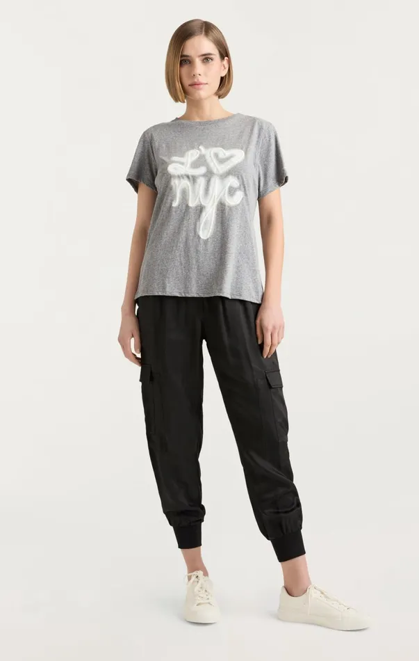 Women Tees and Pullovers Cinq Sept Love Nyc Tee Heather Greywhite