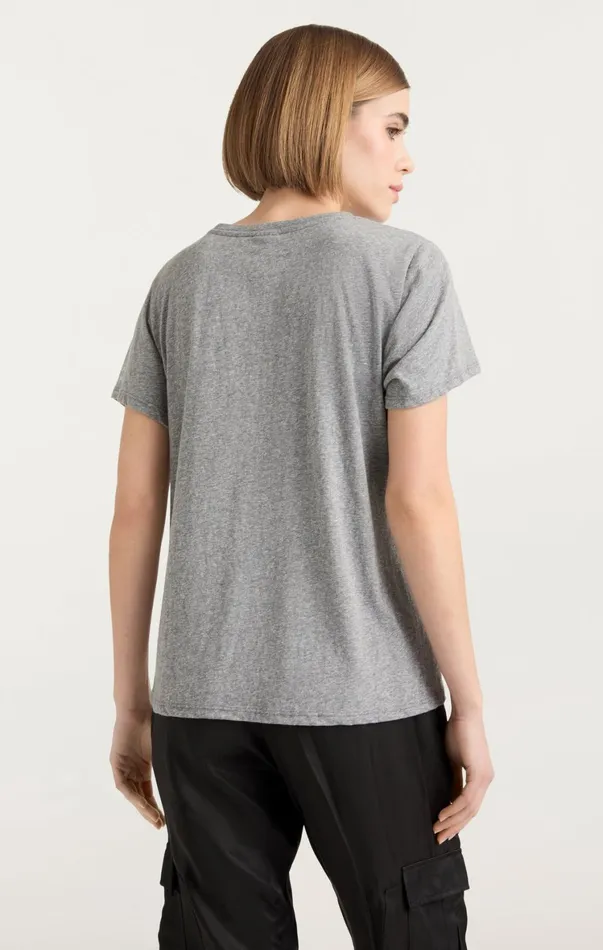 Women Tees and Pullovers Cinq Sept Love Nyc Tee Heather Greywhite