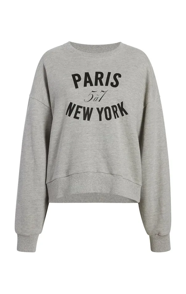 Women Tees and Pullovers Cinq Sept Paris New York Brandy Pullover Heather Greyblack