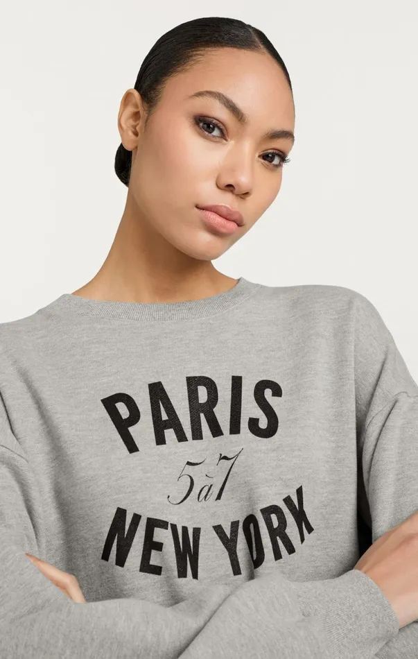 Women Tees and Pullovers Cinq Sept Paris New York Brandy Pullover Heather Greyblack