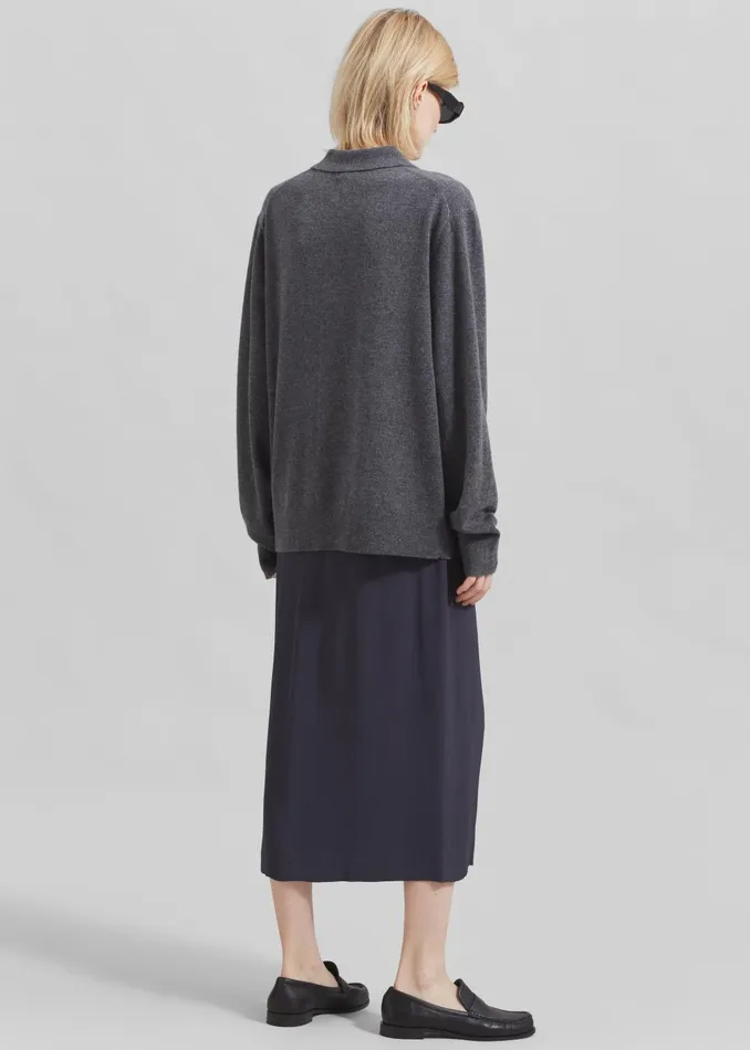 Women The Garment Como Polo 8211 Grey Melange The Frankie Shop Knitwear