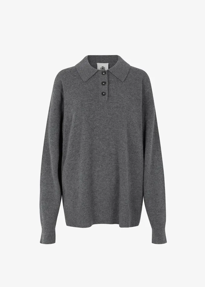 Women The Garment Como Polo 8211 Grey Melange The Frankie Shop Knitwear