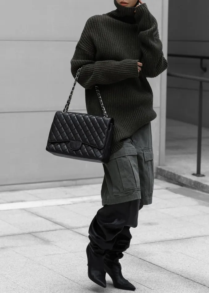 Women Thelma Ribbed Sweater Dress 8211 Khaki The Frankie Shop Knitwear