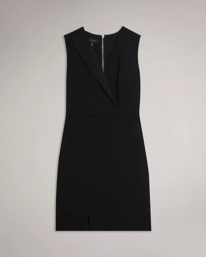 Women TILLIO 8211 Wrap Front Bodycon Dress Black Ted Baker Dresses