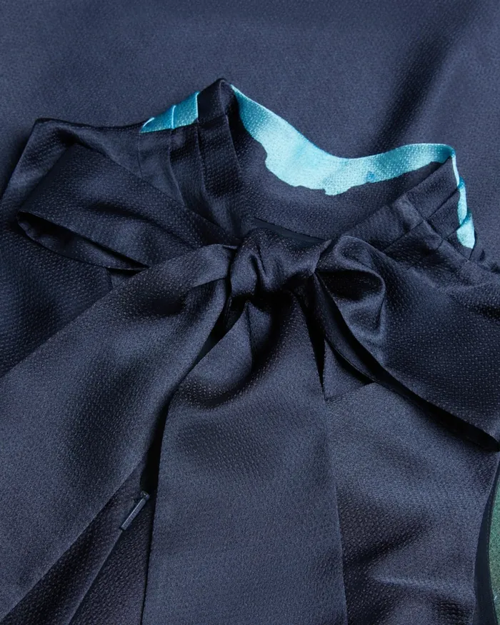 Women TIMAVA 8211 High Neck Floral Satin Slip Dress Navy Ted Baker Dresses Women TIMAVA 8211 High Neck Floral Satin Slip Dress Navy Ted Baker Dresses