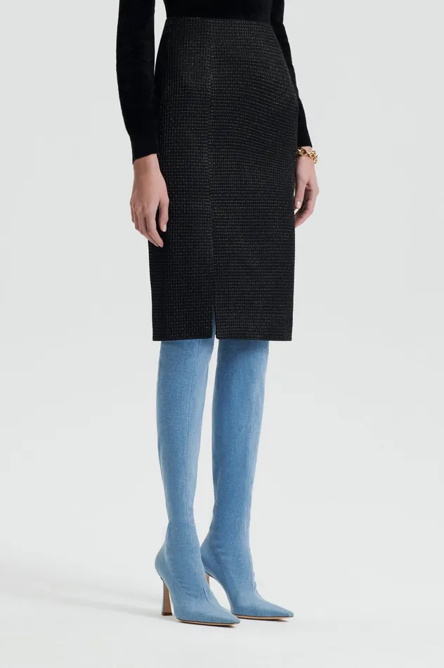 Women TINSEL GINGHAM SKIRT BLACK Dresses Scanlan Theodore Women TINSEL GINGHAM SKIRT BLACK Dresses Scanlan Theodore