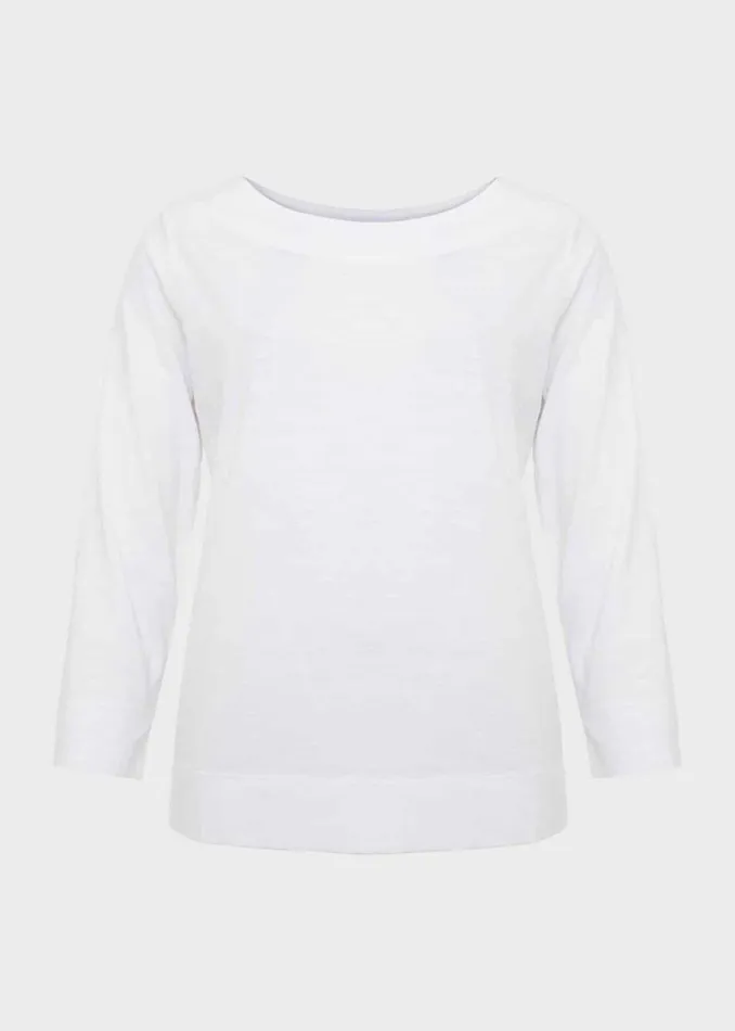 Women Tops Hobbs Avia Cotton Slub TShirt White