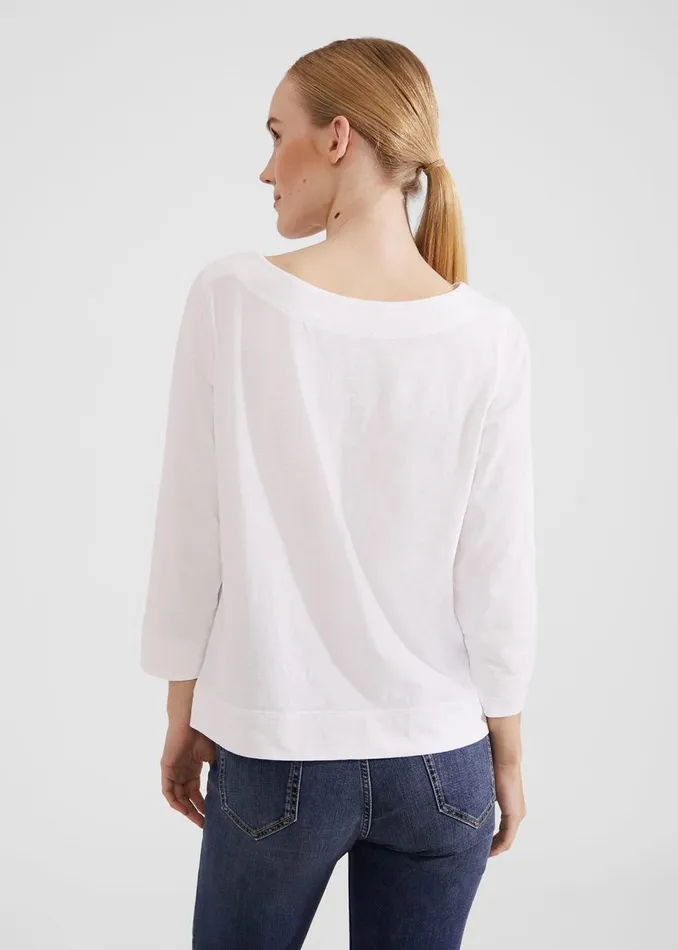 Women Tops Hobbs Avia Cotton Slub TShirt White