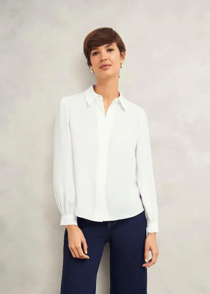 Women Tops Hobbs Jonie Shirt Ivory