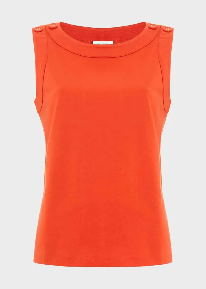 Women Tops Hobbs Maddy Cotton Top Hibiscus Red