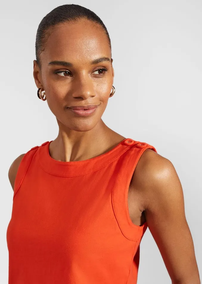 Women Tops Hobbs Maddy Cotton Top Hibiscus Red